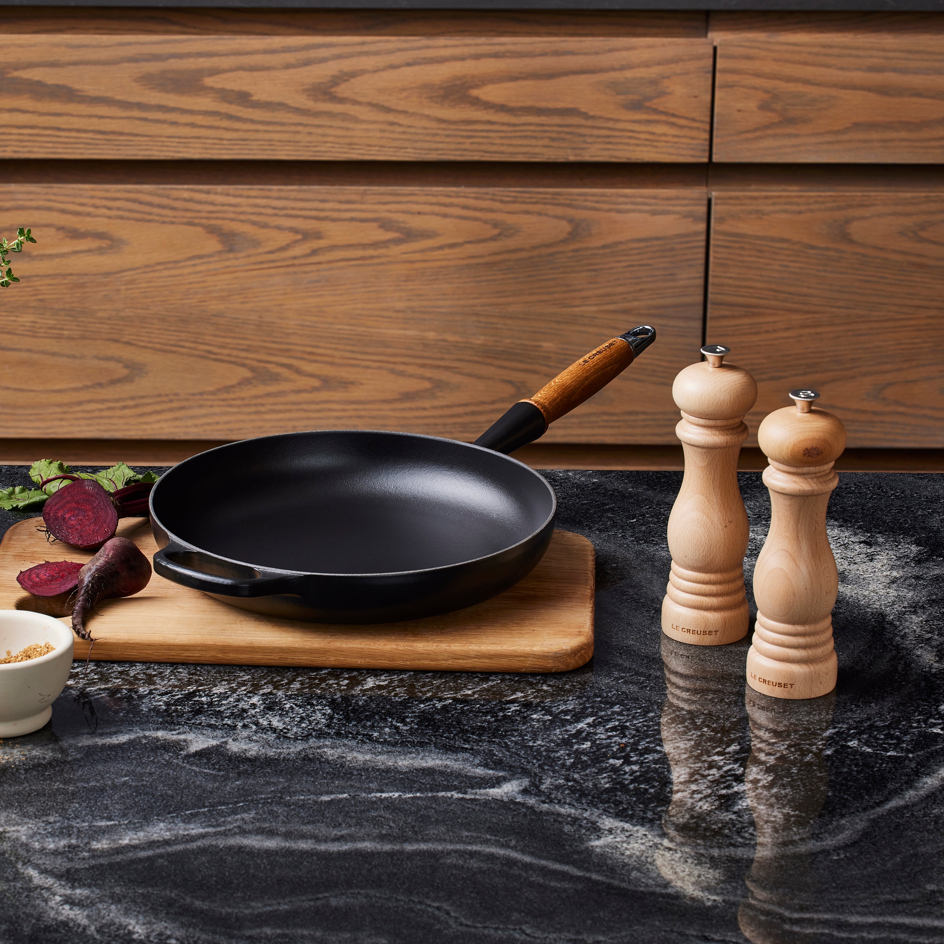 Le Creuset Set of 2 Salt & Pepper Mills Wooden